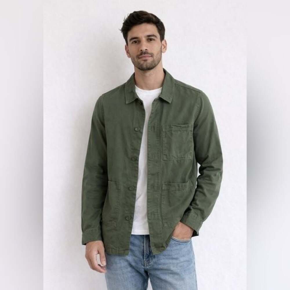 NWOT MENS SIZE XS FOREST GREEN BUTTON UP COAT DENIME STYLE UNIVERSAL THREADS‌‌‌‌